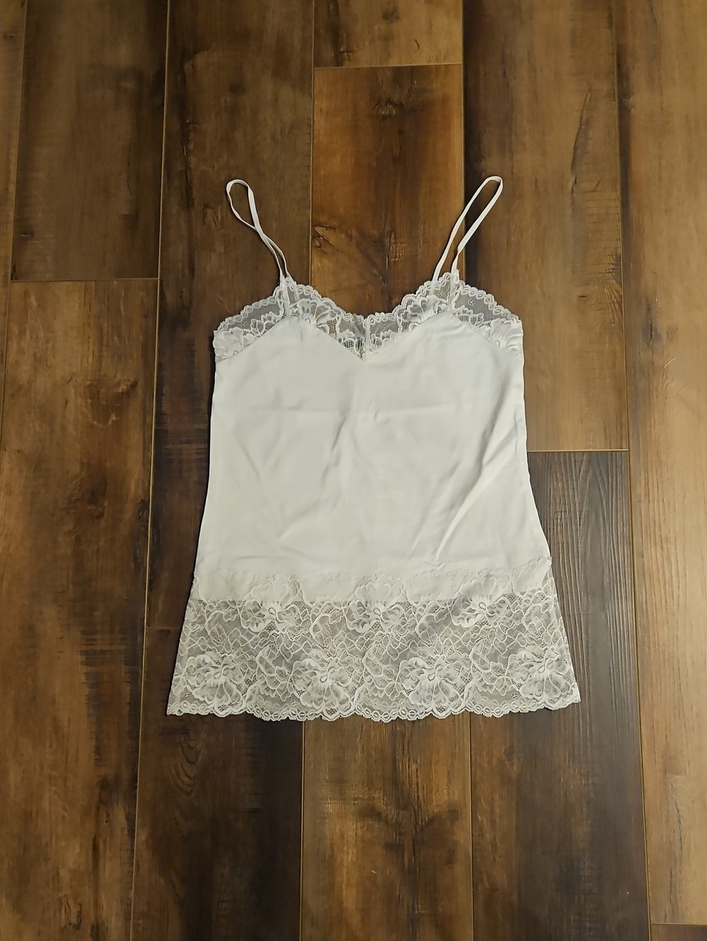 White House Black Market White Lace-Trim Camisole